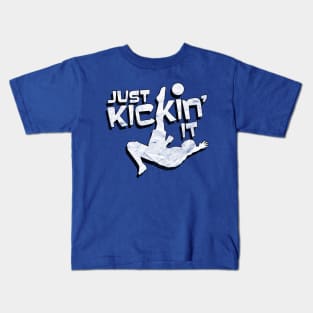 Just Kickin' It Soccer Players Vintage Distressed Kids T-Shirt